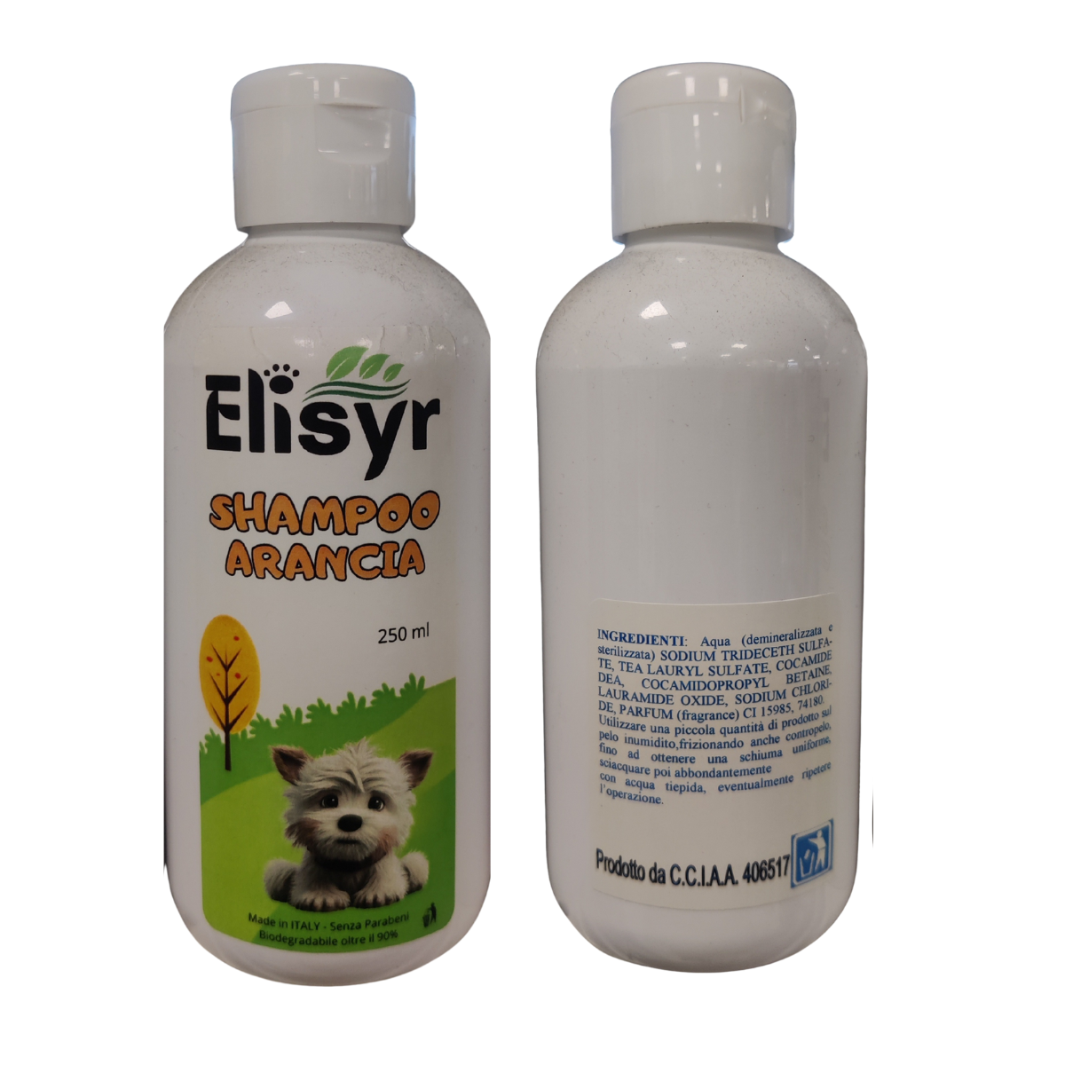 Shampoo per cani all'Arancia - Made in Italy - 250 ml - Elisyr