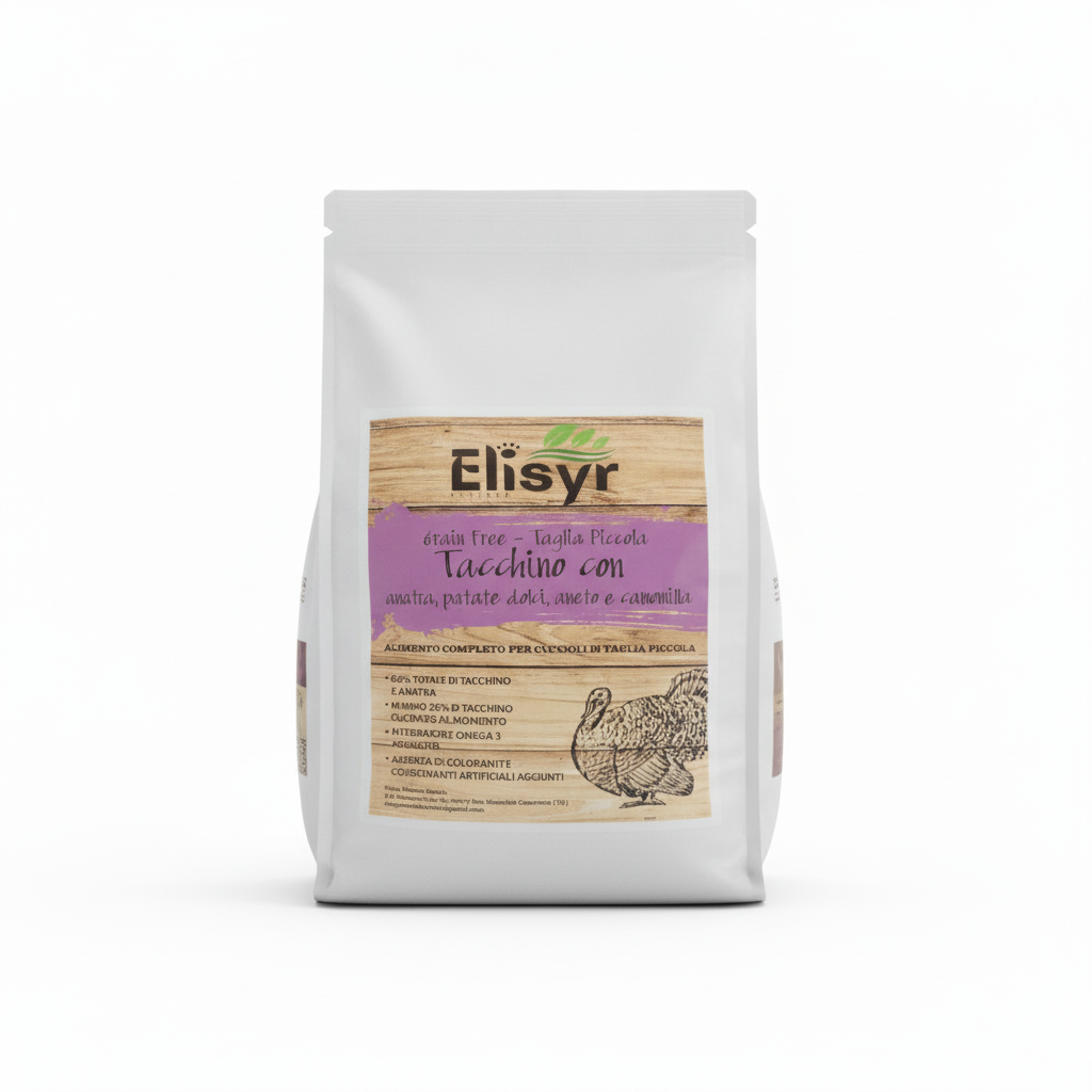 Elisyr - Puppy Grain free mini Tacchino con anatra patate dolci aneto e camomilla