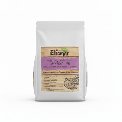 Elisyr - Puppy Grain free mini Tacchino con anatra patate dolci aneto e camomilla