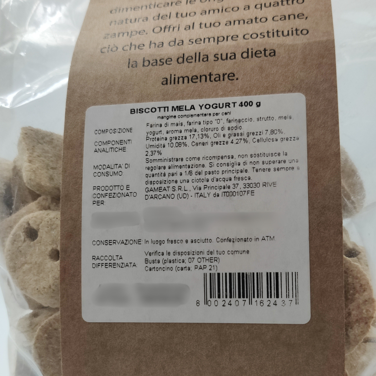 Biscotti Mela e Yogurt - 400g - Elisyr