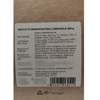 Biscotti Monoproteici Cinghiale - 400g - Elisyr