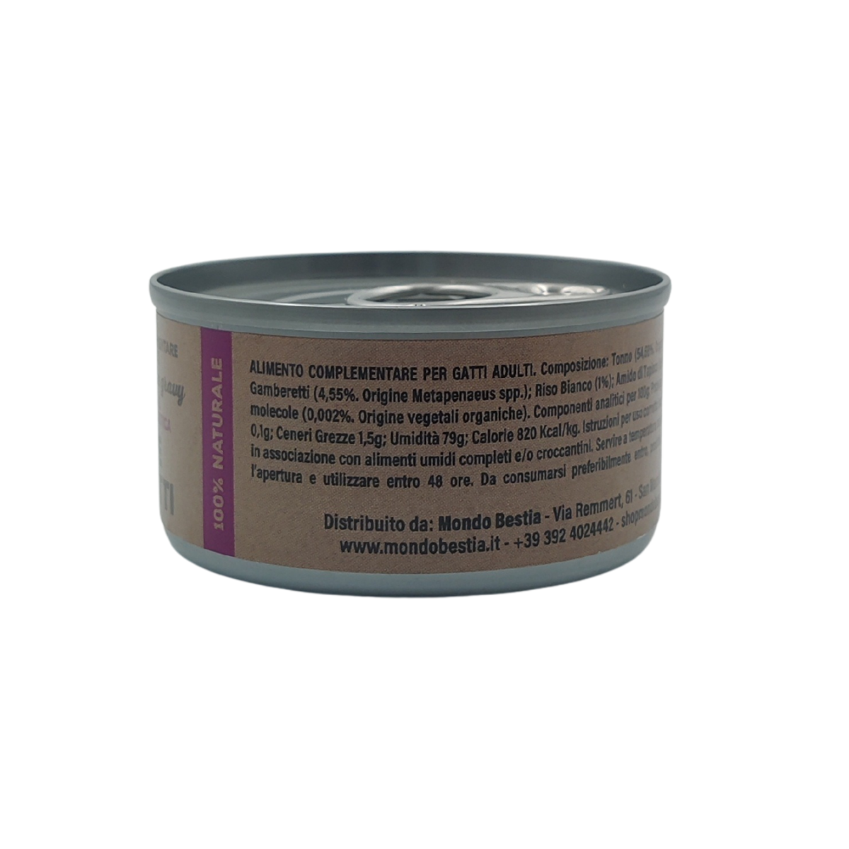 Elisyr - Alimento umido complementare per gatti adulti - Tonno e Gamberetti - 85 gr