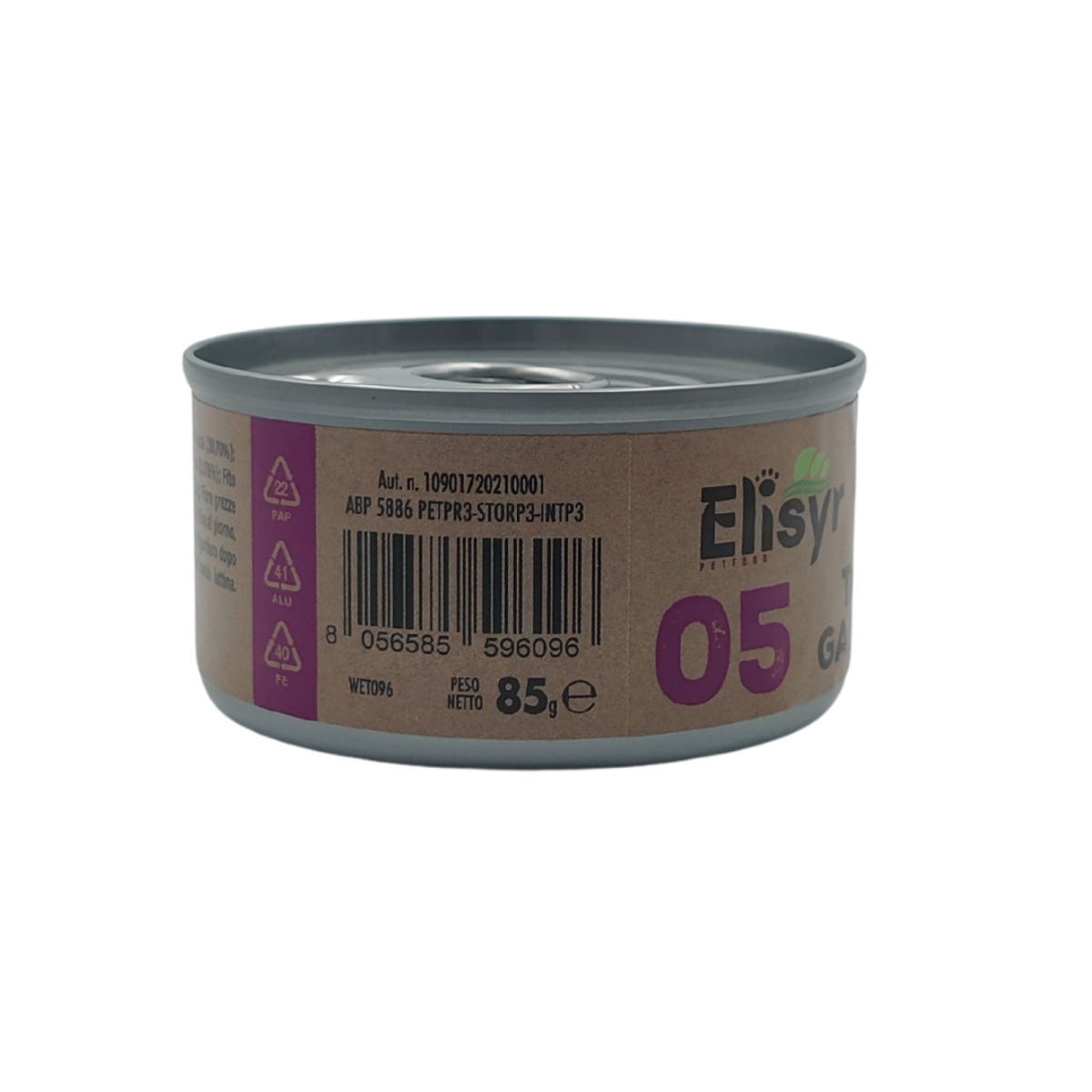 Elisyr - Alimento umido complementare per gatti adulti - Tonno e Gamberetti - 85 gr