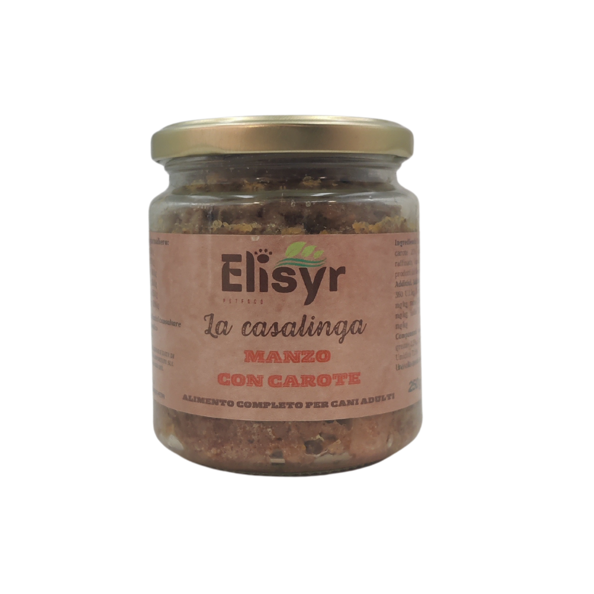 Manzo con Carote - Alimento completo per Cani Adulti - Elisyr La Casalinga