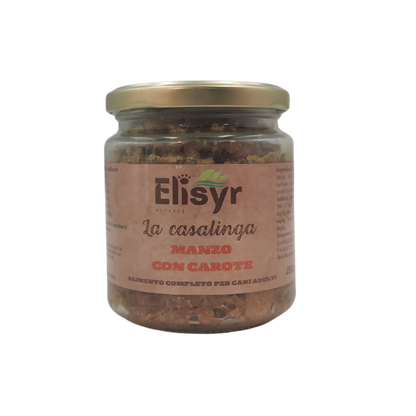 Manzo con Carote - Alimento completo per Cani Adulti - Elisyr La Casalinga